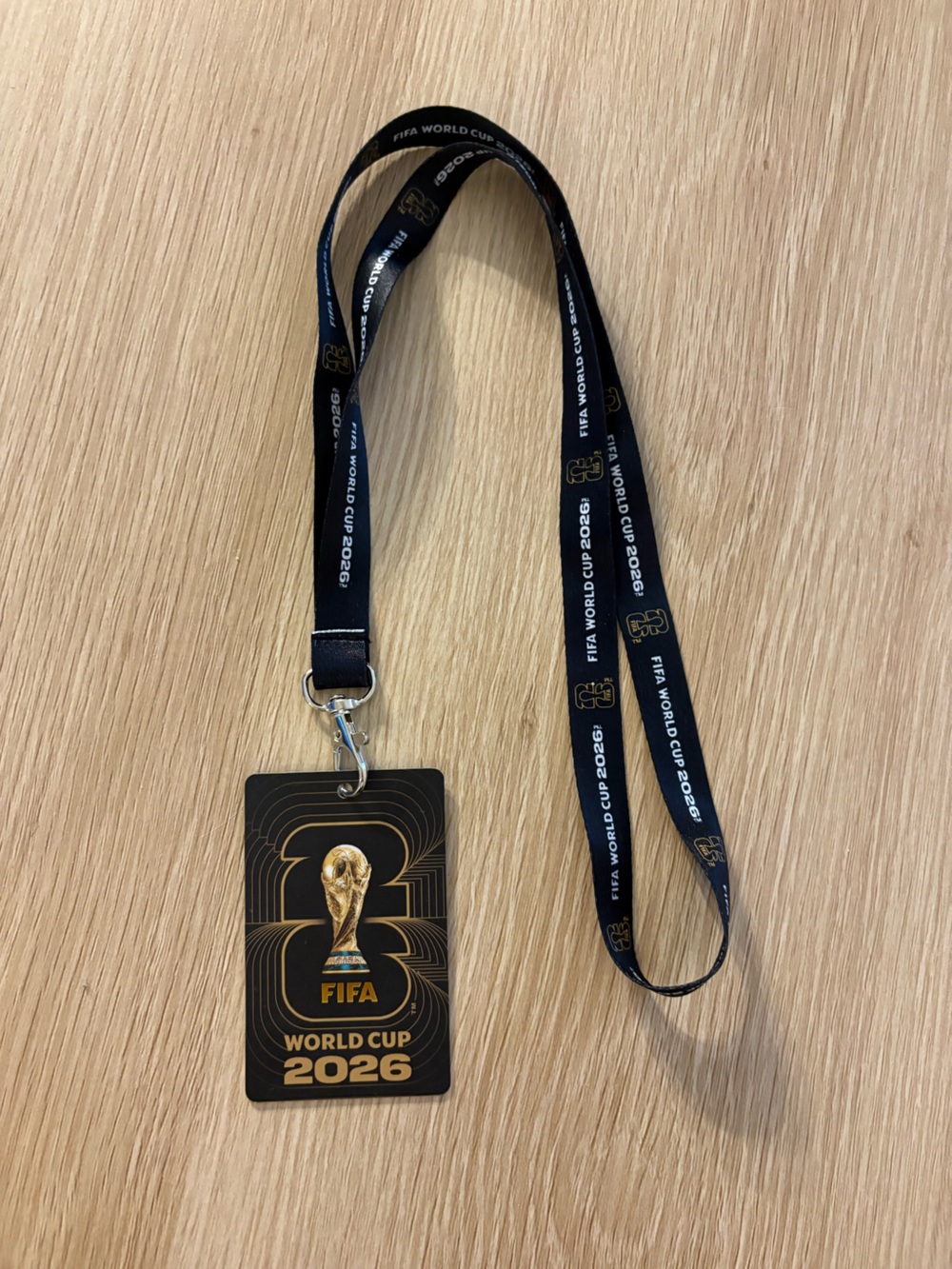 FIFA World Cup 2026 Soccer Lanyard w/ Credential Card, One Size Black/Gold